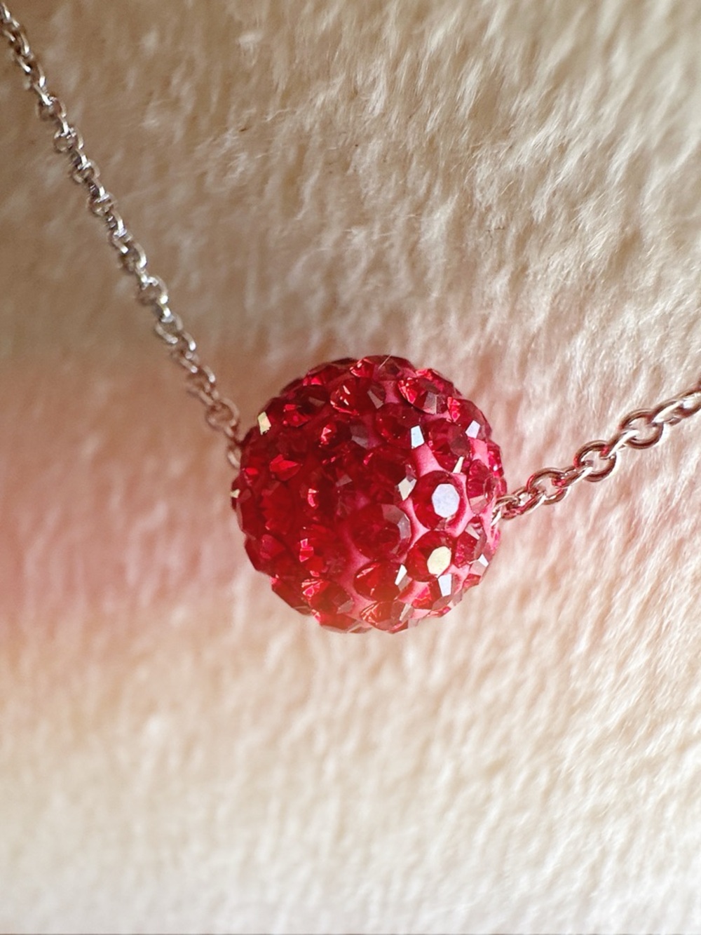Touchstone Crystal By Swarovski Ball Pendant Red Necklace - Women Jewelry
